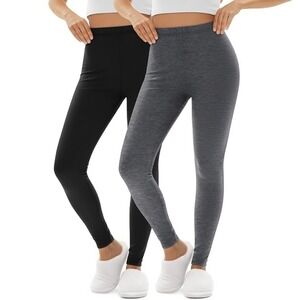 Set of 2 Oakgarden Women's S Dark Grey, Black Thermal Underwear Pants Base Laye